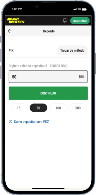 Depósito mínimo na PariMatch